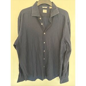 Culturata Shirt Mens XL Blue Long Sleeve Button Up Tailored Fit Italy